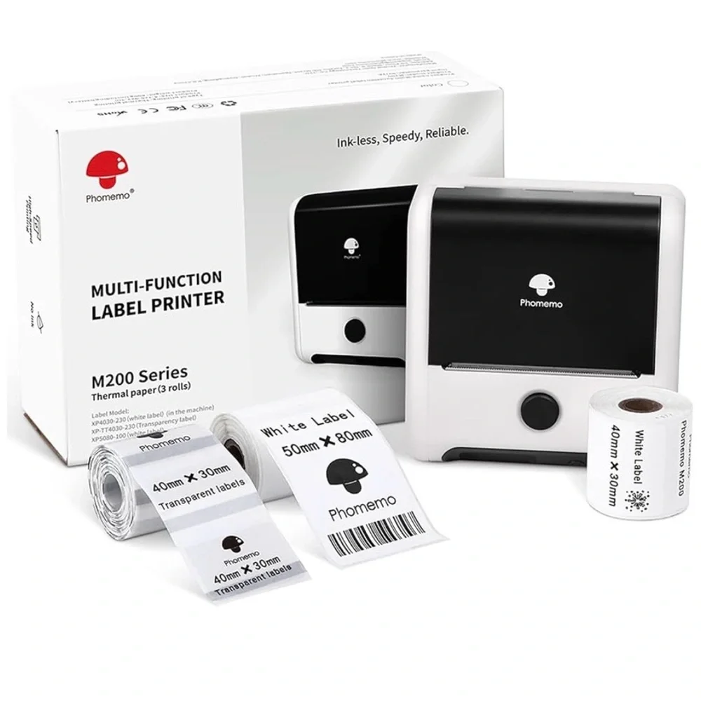 Phomemo M200 Thermal Printer Bluetooth POS Receipt Label Maker for Android & iOS